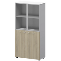 Шкаф высокий комбинированный Кортез СМШ-48.28F.28RS Дуб Кронберг/Белый
